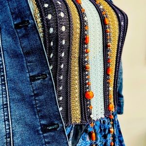 Necklace, adorable, festive, little footballs, orange beads fall Decour